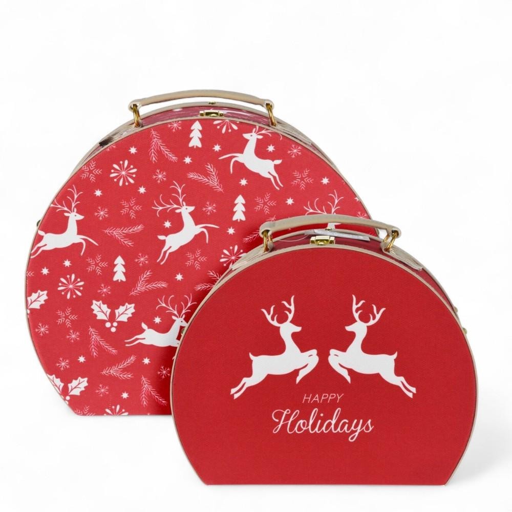 SET 2 SCATOLE CARTONE ROSSO RE